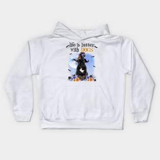 French Bulldog Witch Hat Life Is Better With Dogs Kids Hoodie